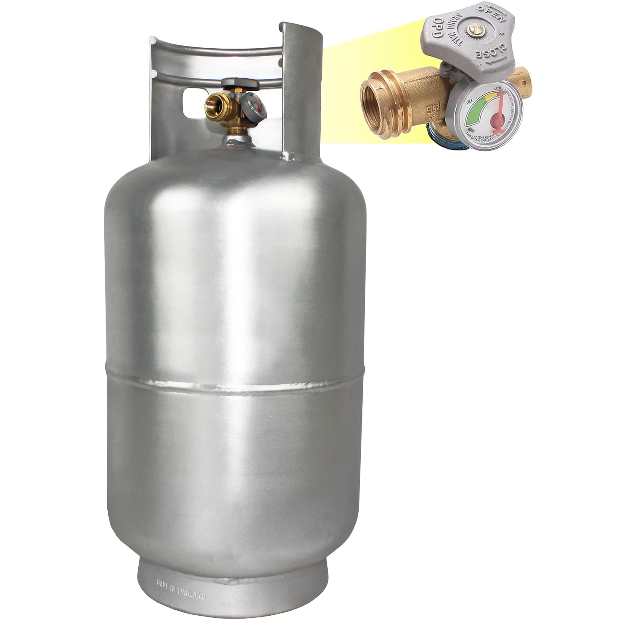Flame King, 30 lb refillable lp cylinder, aluminum, YSN330-ALM